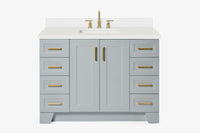 Ariel taylor (48"& 49") single rectangle sink vanity with marble (0.75" & 1.5") countertop.