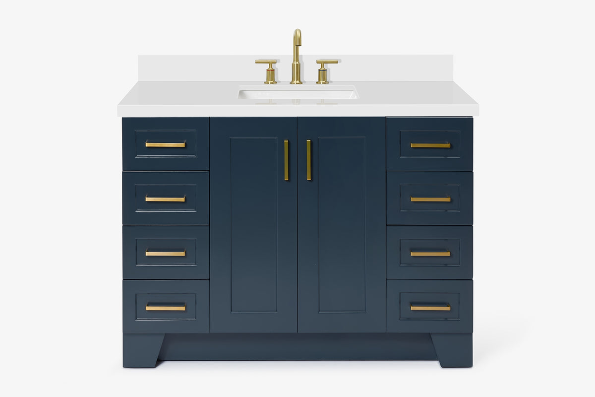 Ariel taylor (48"& 49") single rectangle sink vanity with marble (0.75" & 1.5") countertop.