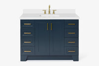 Ariel taylor (48"& 49") single rectangle sink vanity with marble (0.75" & 1.5") countertop.
