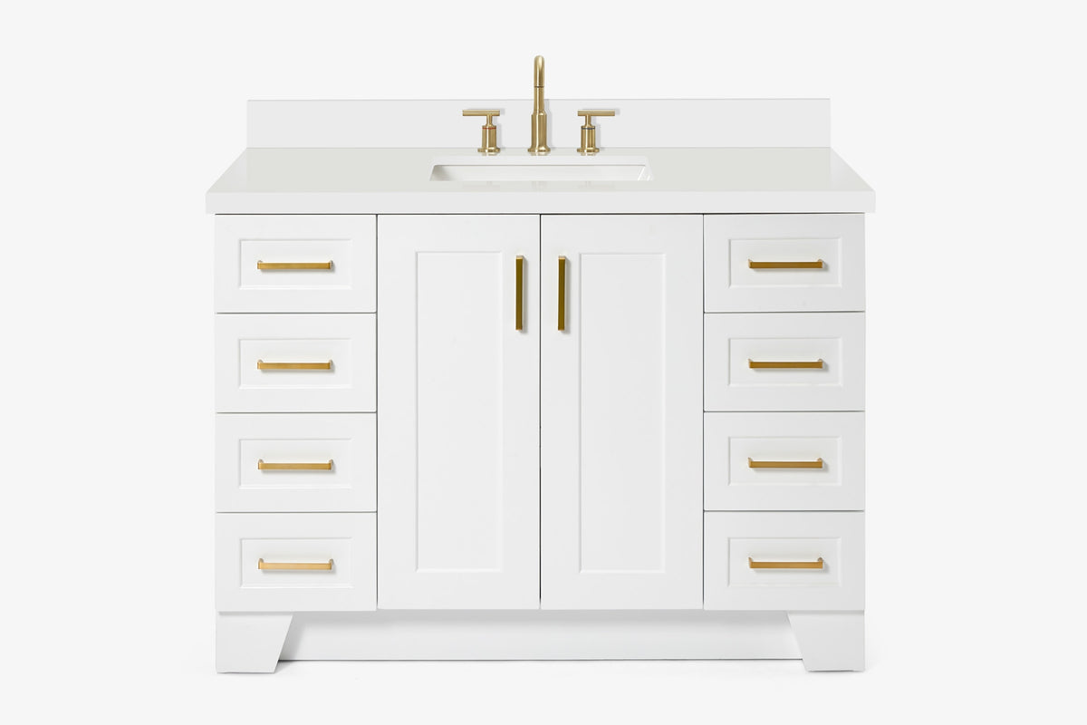 Ariel taylor (48"& 49") single rectangle sink vanity with marble (0.75" & 1.5") countertop.