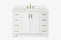 Ariel taylor (48"& 49") single rectangle sink vanity with marble (0.75" & 1.5") countertop.