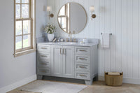 Ariel taylor (54"& 55") single oval sink vanity with marble (0.75" & 1.5")countertop.