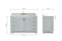 Ariel taylor (54"& 55") single oval sink vanity with marble (0.75" & 1.5")countertop.