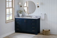 Ariel taylor (54"& 55") single oval sink vanity with marble (0.75" & 1.5")countertop.