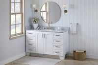 Ariel taylor (54"& 55") single oval sink vanity with marble (0.75" & 1.5")countertop.