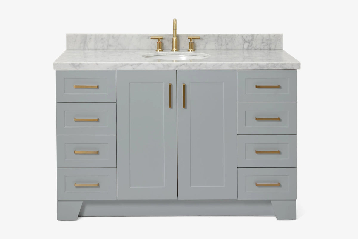 Ariel taylor (54"& 55") single oval sink vanity with marble (0.75" & 1.5")countertop.