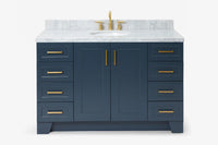 Ariel taylor (54"& 55") single oval sink vanity with marble (0.75" & 1.5")countertop.