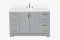 Ariel taylor (54"& 55") single oval sink vanity with marble (0.75" & 1.5")countertop.