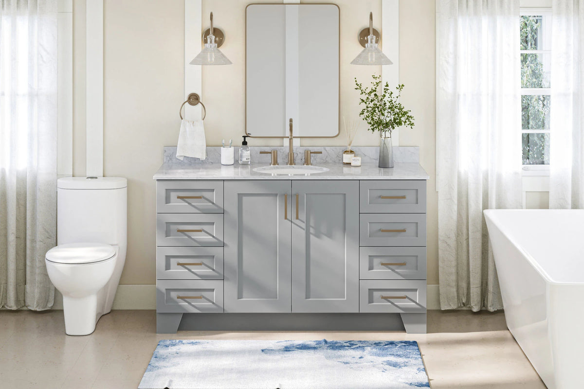 Ariel taylor (60"& 61")single oval sink vanity with marble (0.75"& 1.5") countertop.
