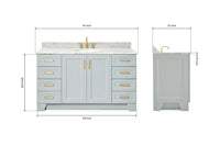 Ariel taylor (60"& 61")single oval sink vanity with marble (0.75"& 1.5") countertop.