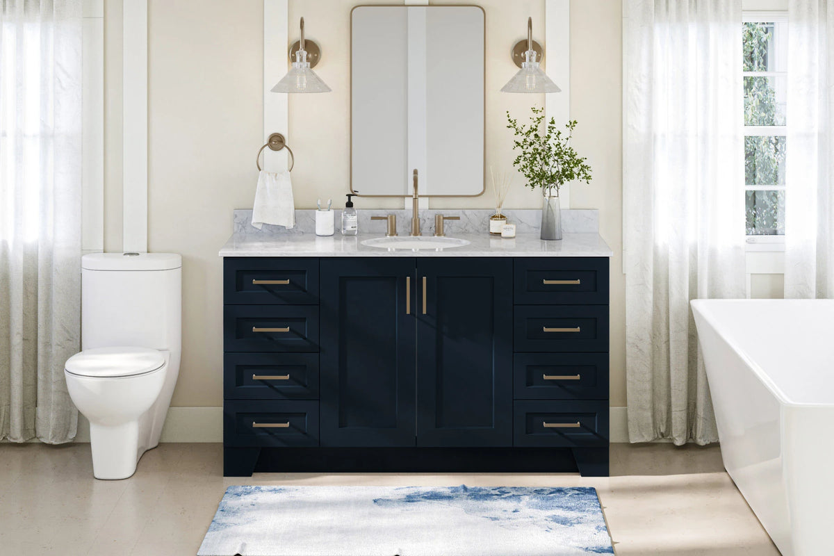 Ariel taylor (60"& 61")single oval sink vanity with marble (0.75"& 1.5") countertop.
