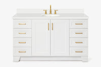 Ariel taylor (60"& 61")single oval sink vanity with marble (0.75"& 1.5") countertop.