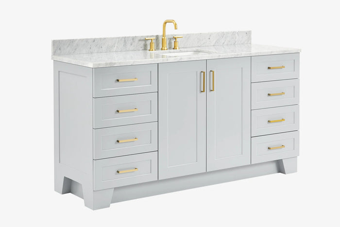 Ariel taylor (66"& 67") single rectangle sink vanity with  marble countertop (0.75"&1.5") edge.
