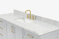 Ariel taylor (66"& 67") single rectangle sink vanity with  marble countertop (0.75"&1.5") edge.