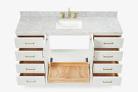 Ariel taylor (66"& 67") single rectangle sink vanity with  marble countertop (0.75"&1.5") edge.