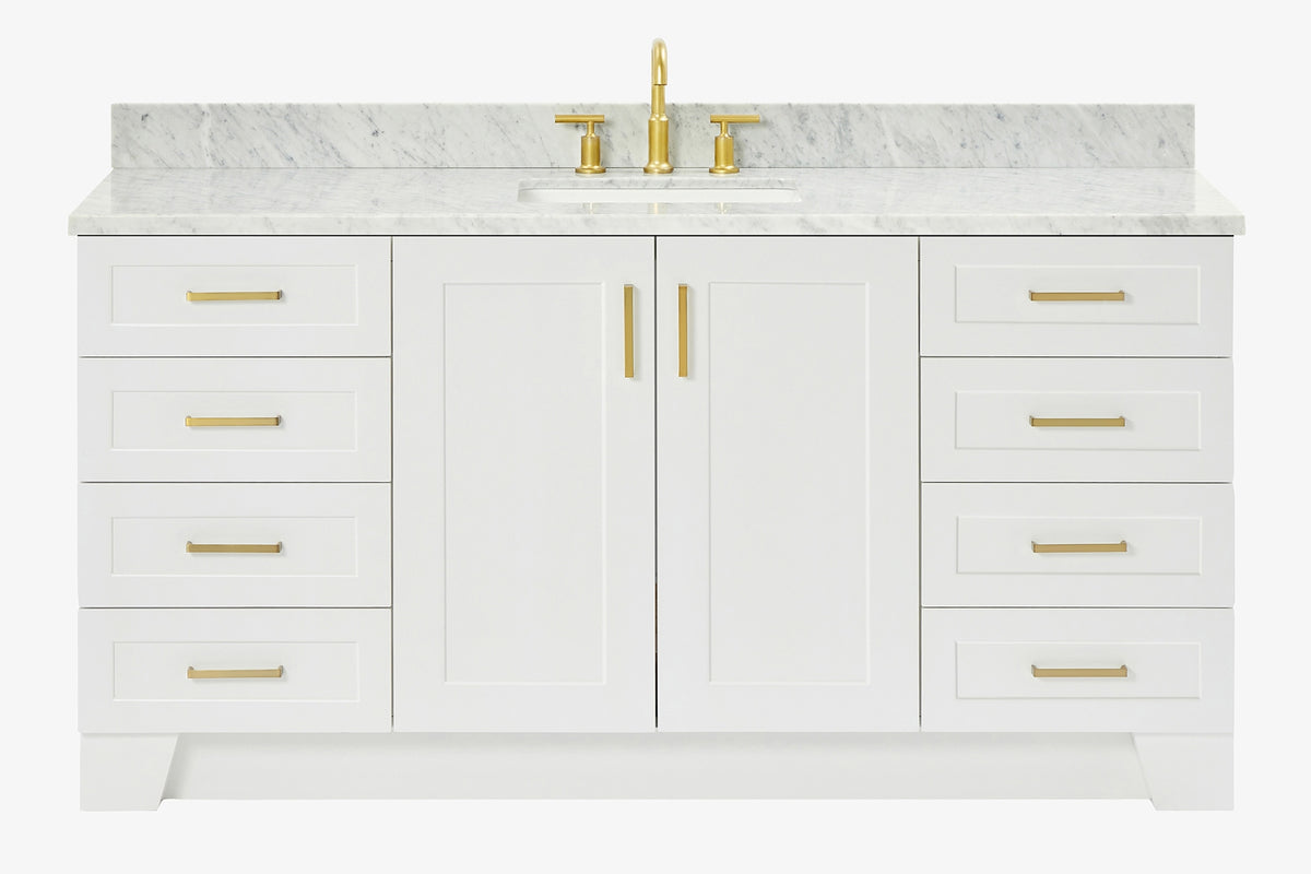 Ariel taylor (66"& 67") single rectangle sink vanity with  marble countertop (0.75"&1.5") edge.