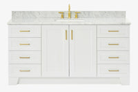 Ariel taylor (66"& 67") single rectangle sink vanity with  marble countertop (0.75"&1.5") edge.