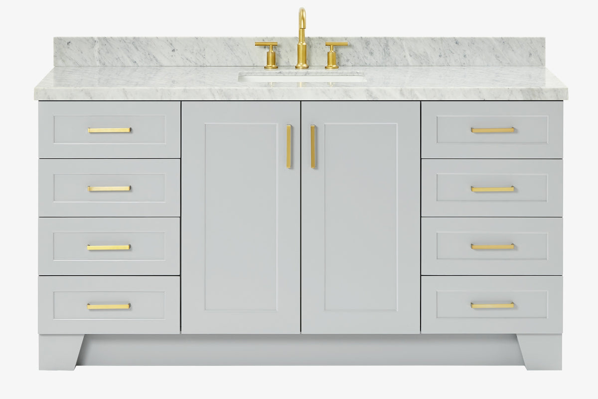 Ariel taylor (66"& 67") single rectangle sink vanity with  marble countertop (0.75"&1.5") edge.