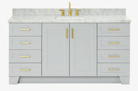 Ariel taylor (66"& 67") single rectangle sink vanity with  marble countertop (0.75"&1.5") edge.