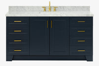 Ariel taylor (66"& 67") single rectangle sink vanity with  marble countertop (0.75"&1.5") edge.