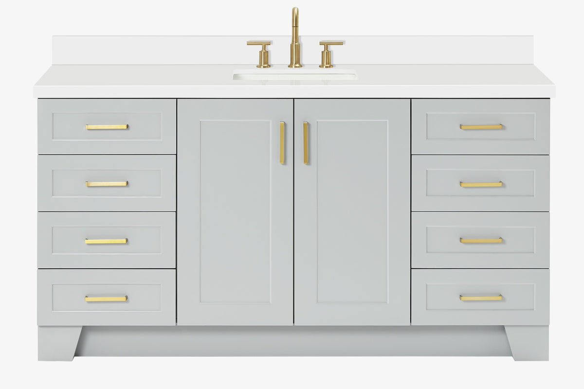 Ariel taylor (66"& 67") single rectangle sink vanity with  marble countertop (0.75"&1.5") edge.