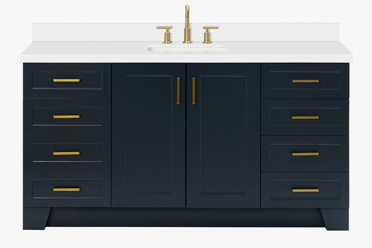 Ariel taylor (66"& 67") single rectangle sink vanity with  marble countertop (0.75"&1.5") edge.
