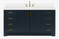 Ariel taylor (66"& 67") single rectangle sink vanity with  marble countertop (0.75"&1.5") edge.