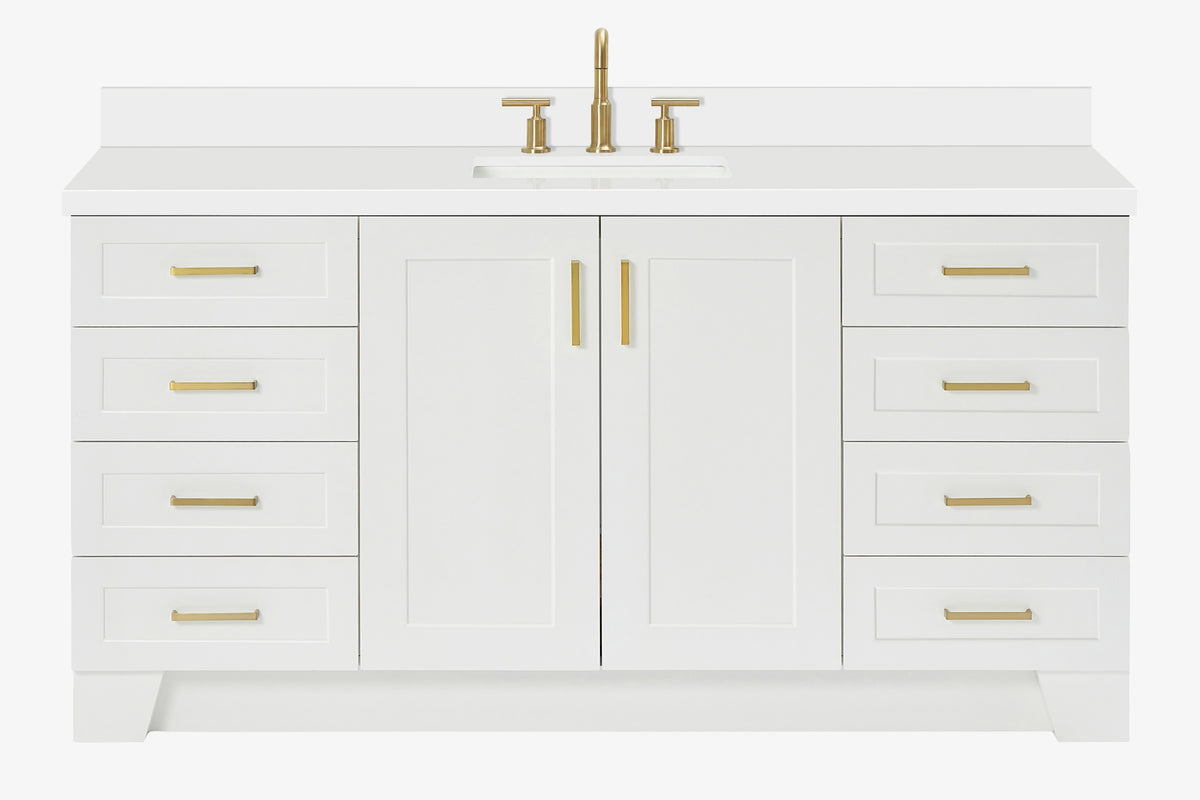 Ariel taylor (66"& 67") single rectangle sink vanity with  marble countertop (0.75"&1.5") edge.