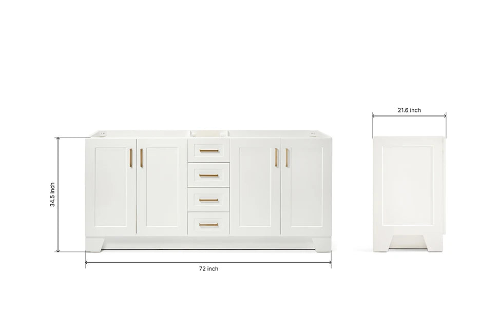Ariel taylor (72") double sink base cabinet.