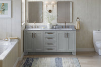 Ariel taylor (72"& 73") double rectangle sink vanity with marble (0.75" & 1.5") countertop.