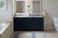 Ariel taylor (72"& 73") double rectangle sink vanity with marble (0.75" & 1.5") countertop.