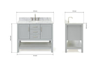 Ariel bayhill 42-43 in. oval sink vanity with (0.75,1.5) in countertop