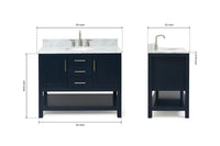 Ariel bayhill 42-43 in. oval sink vanity with (0.75,1.5) in countertop