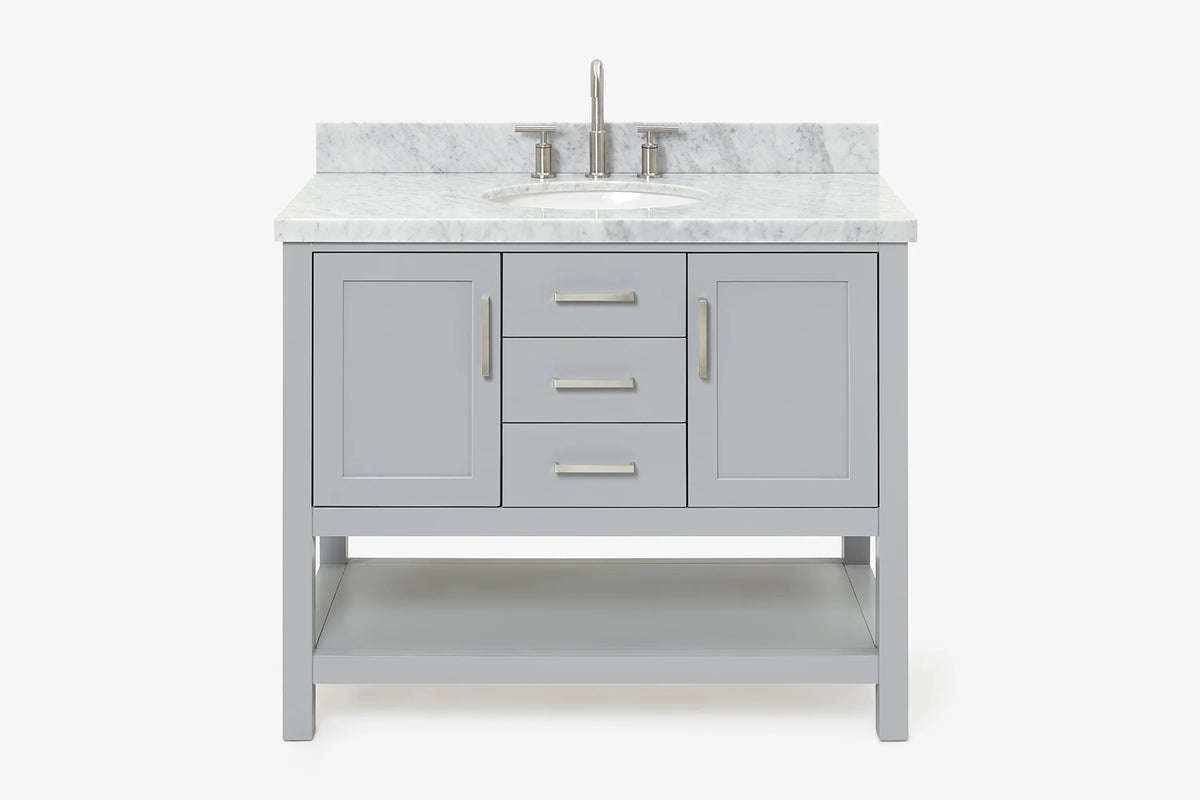 Ariel bayhill 42-43 in. oval sink vanity with (0.75,1.5) in countertop