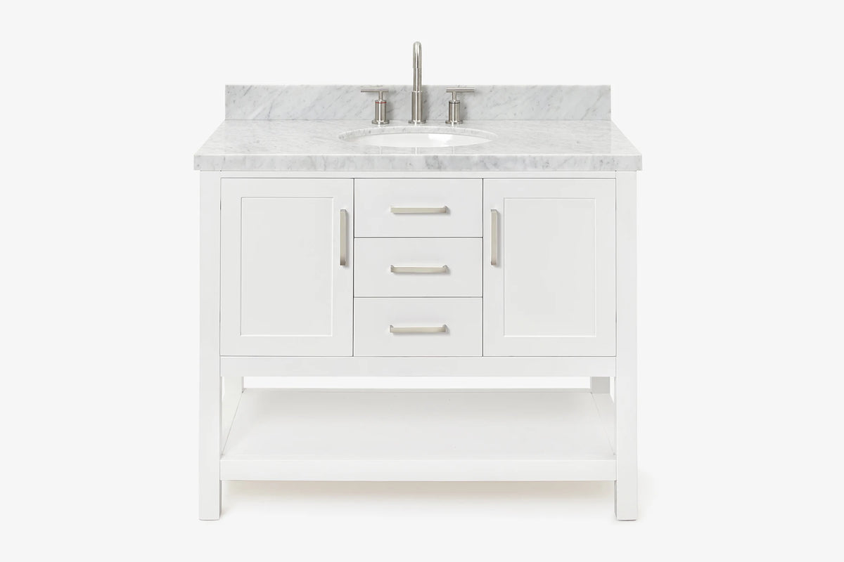 Ariel bayhill 42-43 in. oval sink vanity with (0.75,1.5) in countertop
