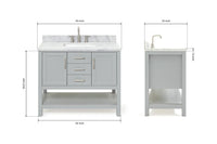 Ariel bayhill 42-43 in. rectangle sink vanity with (0.75 ,1.5)  countertop