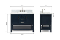 Ariel bayhill 42-43 in. rectangle sink vanity with (0.75 ,1.5)  countertop