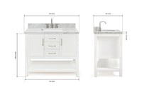 Ariel bayhill 42-43 in. rectangle sink vanity with (0.75 ,1.5)  countertop