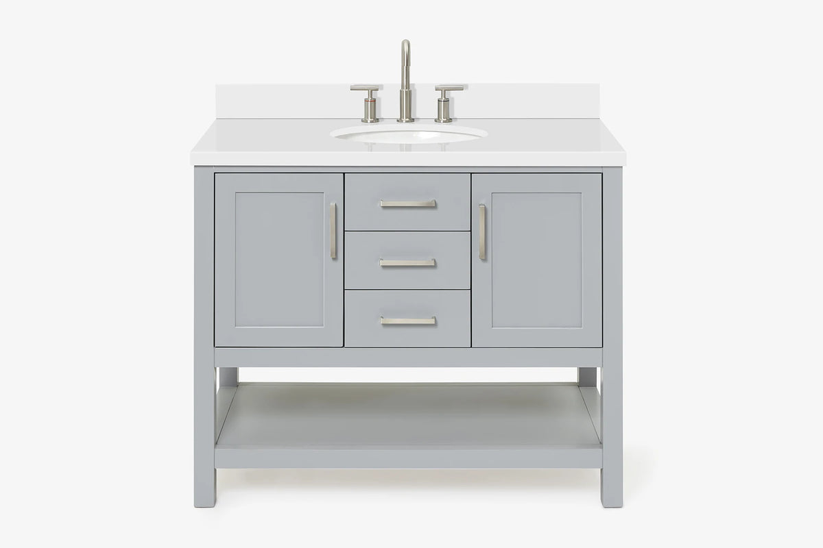 Ariel bayhill 42-43 in. oval sink vanity with (0.75,1.5) in countertop