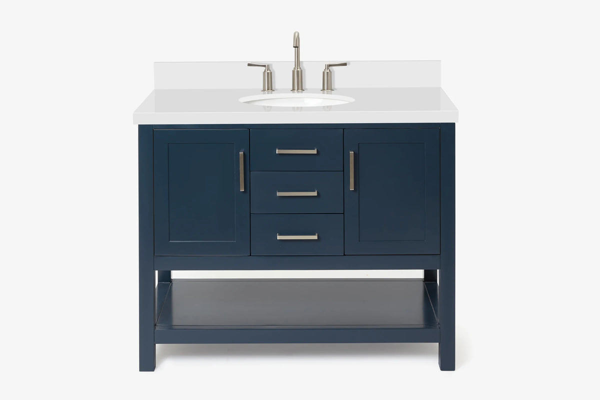 Ariel bayhill 42-43 in. oval sink vanity with (0.75,1.5) in countertop
