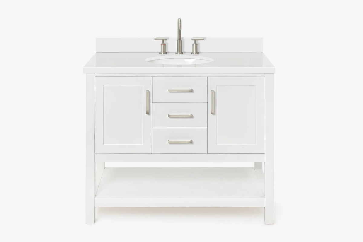 Ariel bayhill 42-43 in. oval sink vanity with (0.75,1.5) in countertop