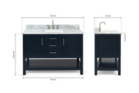 Ariel bayhill (48-49) in. rectangle sink vanity with 0.75 in. countertop