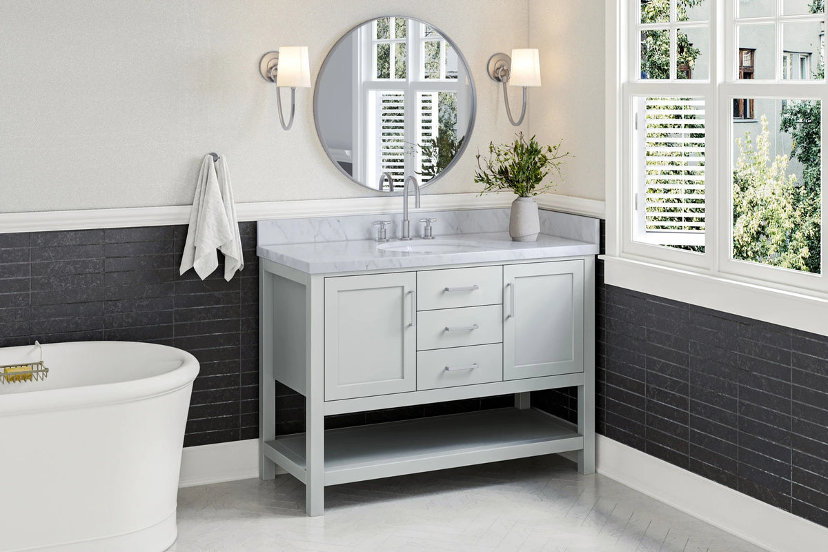 Ariel bayhill 48-49 in. oval sink vanity with (0.75,1.5) countertop