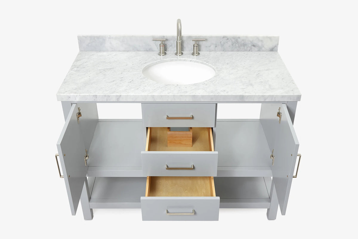 Ariel bayhill 48-49 in. oval sink vanity with (0.75,1.5) countertop