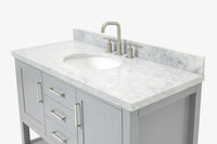 Ariel bayhill 48-49 in. oval sink vanity with (0.75,1.5) countertop