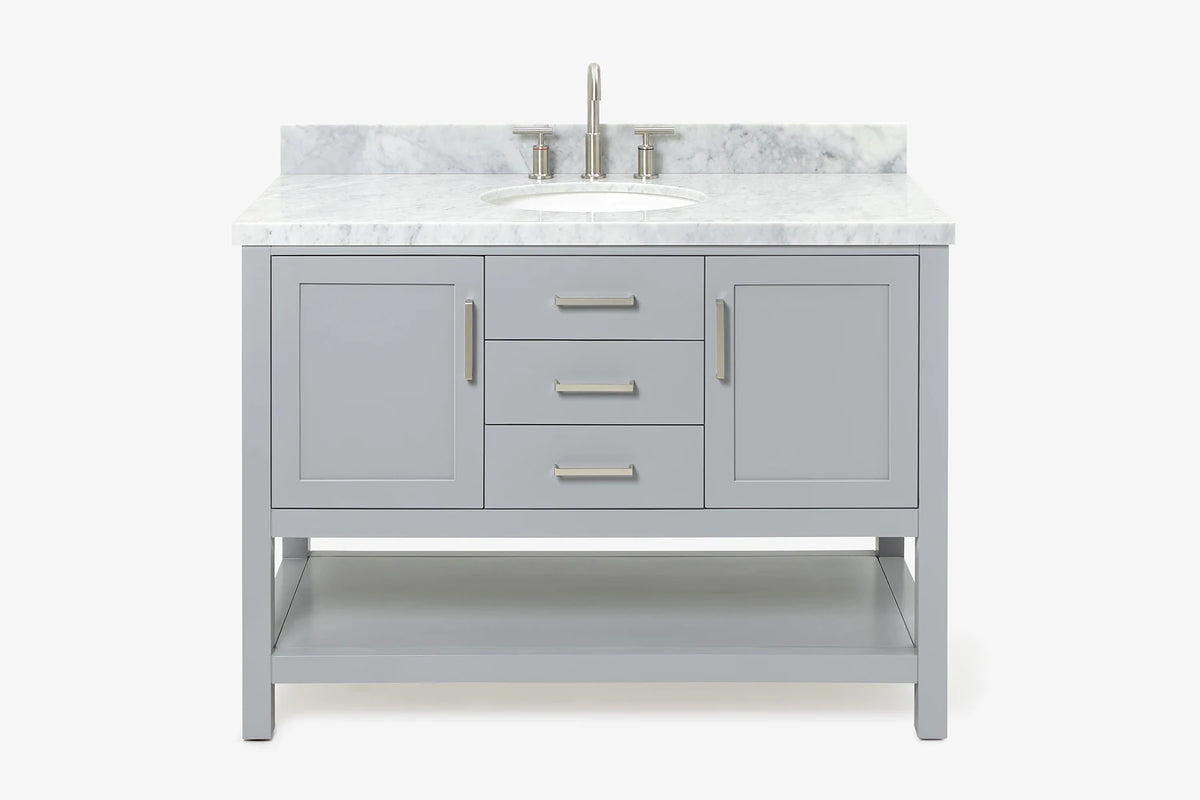 Ariel bayhill 48-49 in. oval sink vanity with (0.75,1.5) countertop