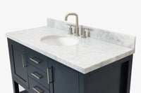 Ariel bayhill 48-49 in. oval sink vanity with (0.75,1.5) countertop