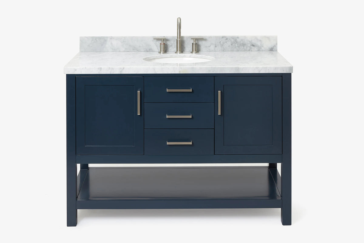 Ariel bayhill 48-49 in. oval sink vanity with (0.75,1.5) countertop