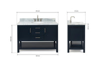 Ariel bayhill 48-49 in. oval sink vanity with (0.75,1.5) countertop