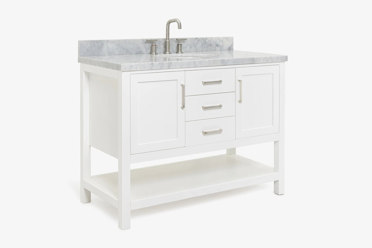 Ariel bayhill 48-49 in. oval sink vanity with (0.75,1.5) countertop
